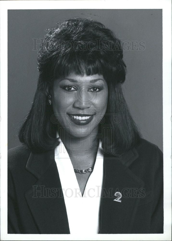 1990 Press Photo Dayna Eubanks News Anchor WJBK - Historic Images