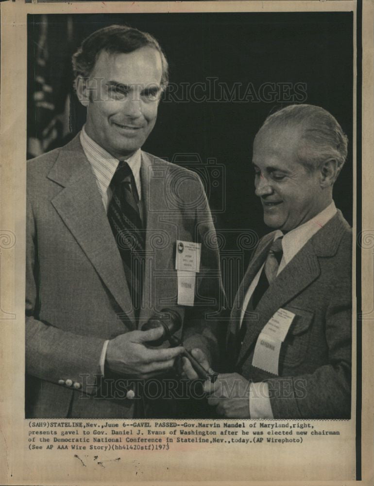 1973 Press Photo Daniel Evans politician DNC chairman - Historic Images