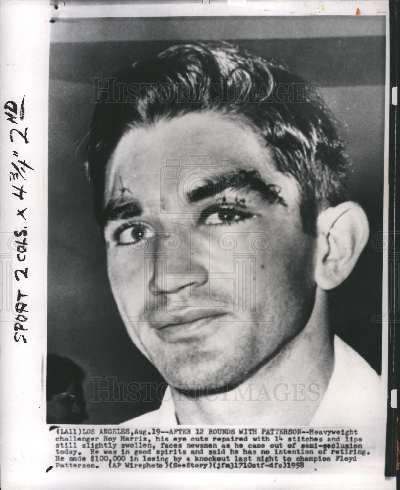 1958 Press Photo Roy Harris Floyd Patterson boxer - Historic Images