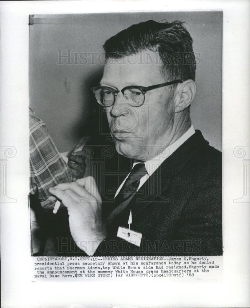 1958 Press Photo James C.Hagerty,Sherman Adams - Historic Images