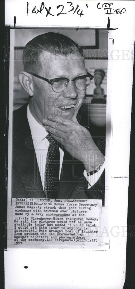 1957 Press Photo Press Secretary James Hagerty - Historic Images