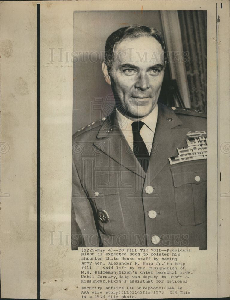 1973 Press Photo General Alexander Haig Jr. uniform - Historic Images