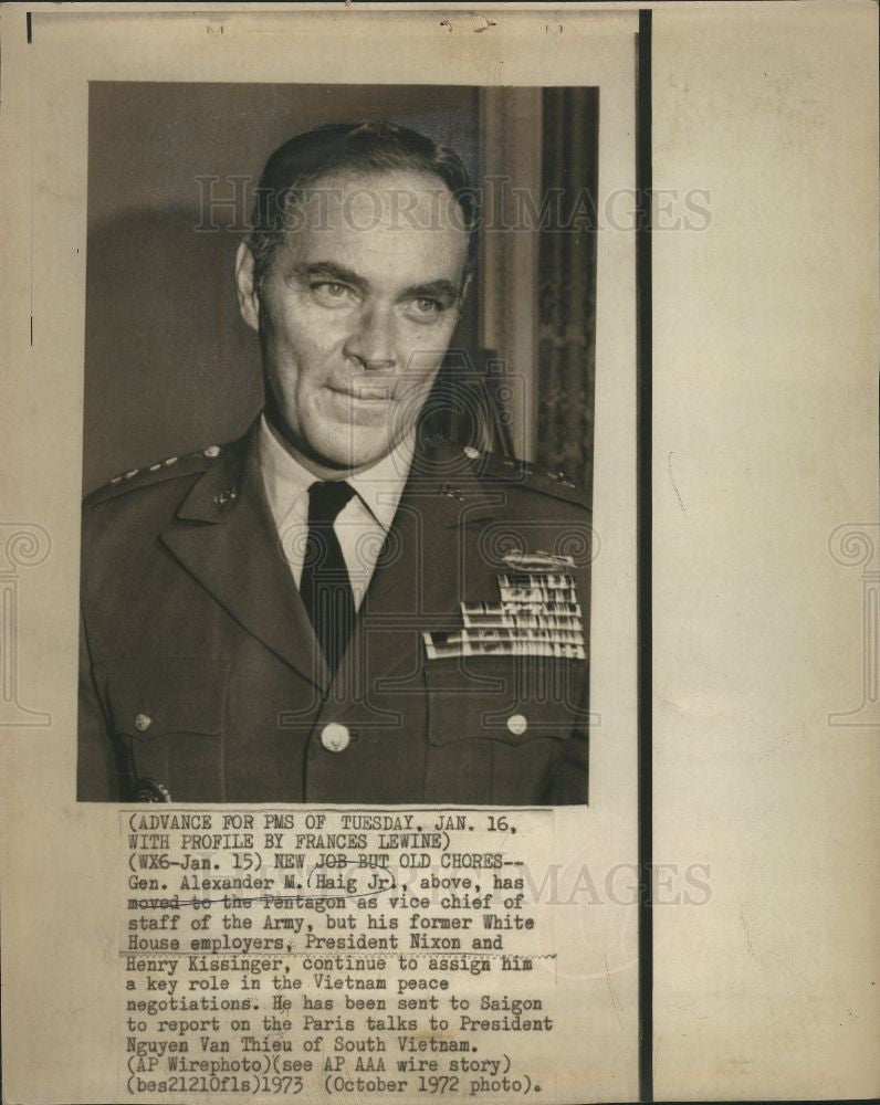 1973 Press Photo Gen. Alexander M. Haig Jr., Vice Chief - Historic Images