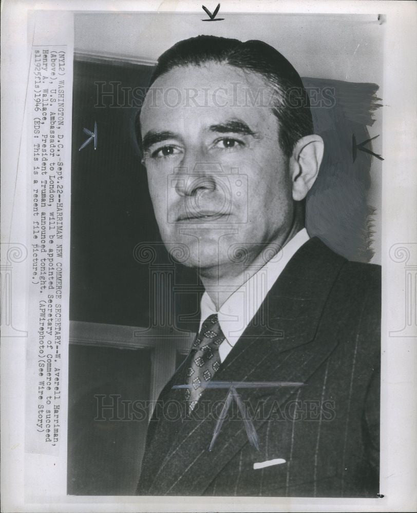 1946 Press Photo William Averell Harriman politician - Historic Images
