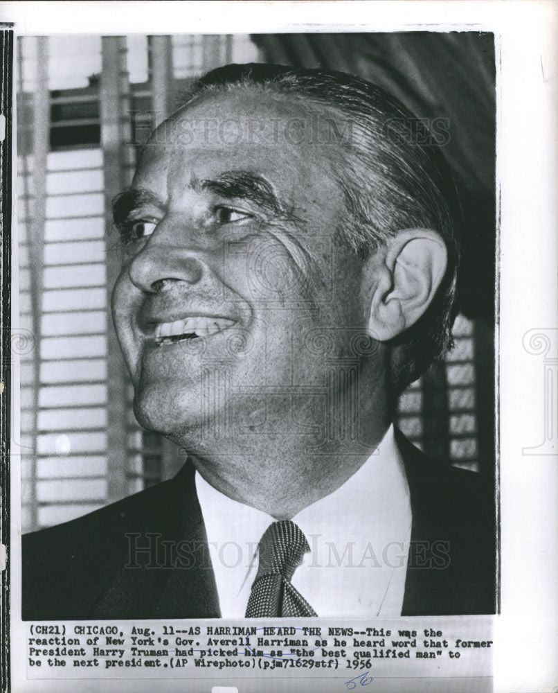 1956 Press Photo Averell Harriman Politician Diplomat - Historic Images