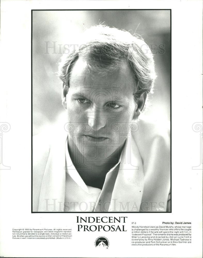 1993 Press Photo Woody Harrelson Indecent Proposal - Historic Images