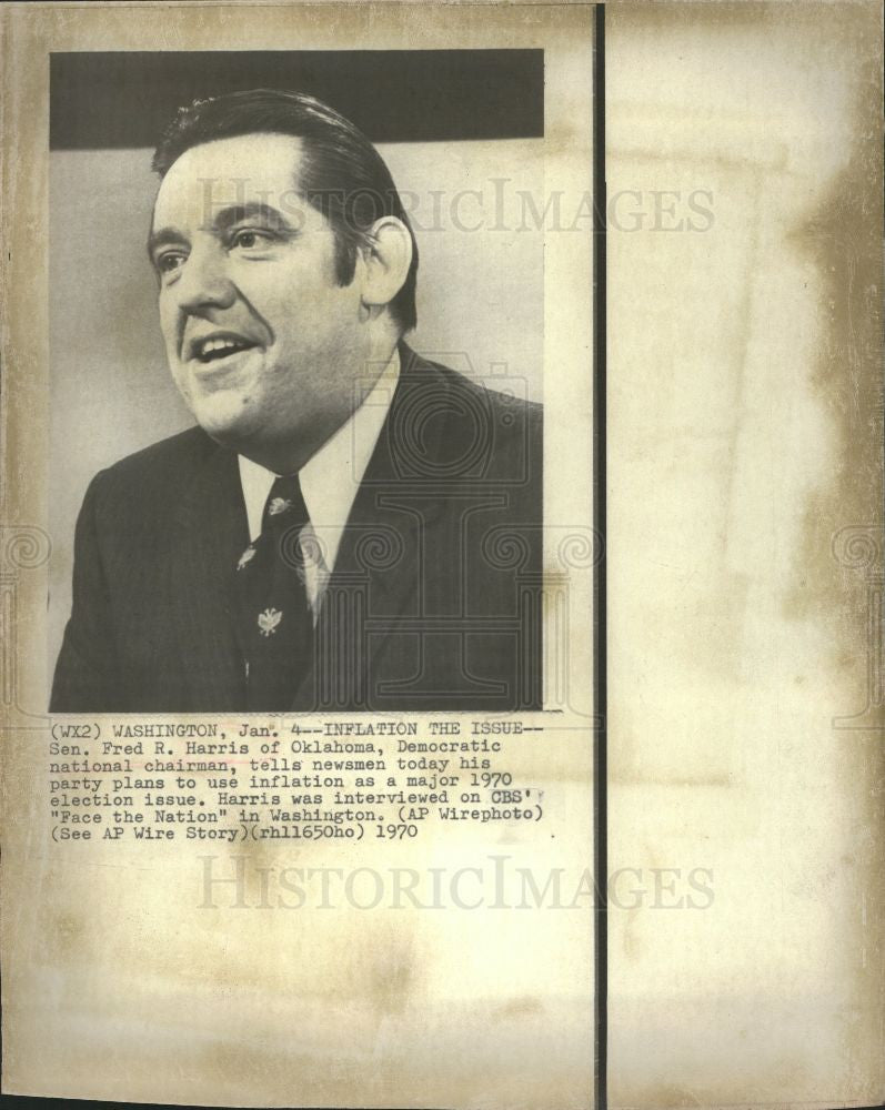 1970 Press Photo Fred R. Haris Sen. Democratic Chairman - Historic Images