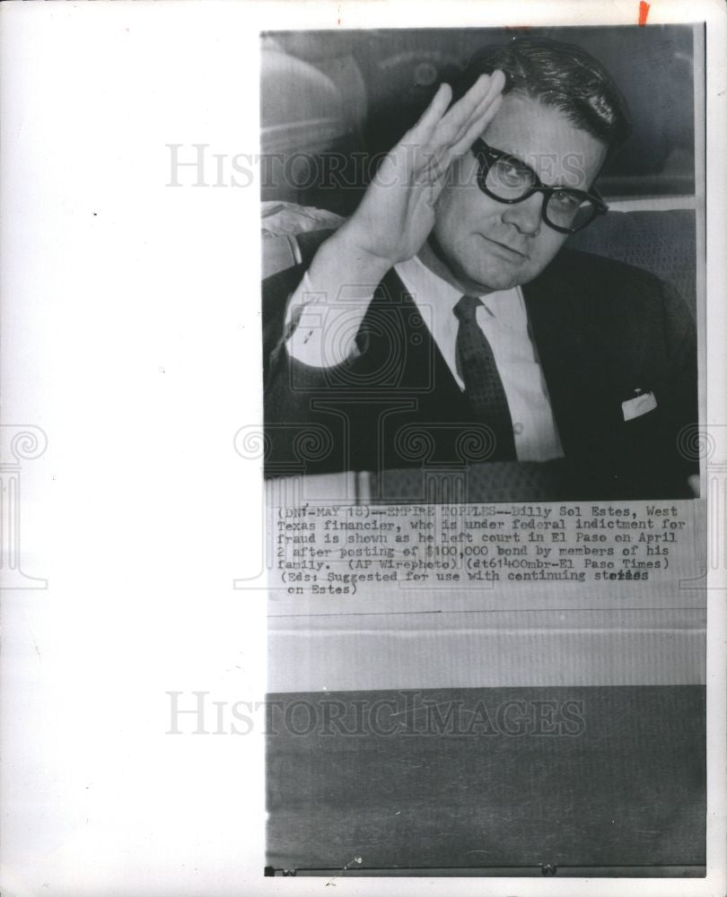 1962 Press Photo Billie Sol Estes  financier - Historic Images
