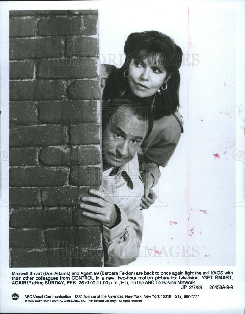 1989 Press Photo Don Adams Barbara Feldon Get Smart - Historic Images