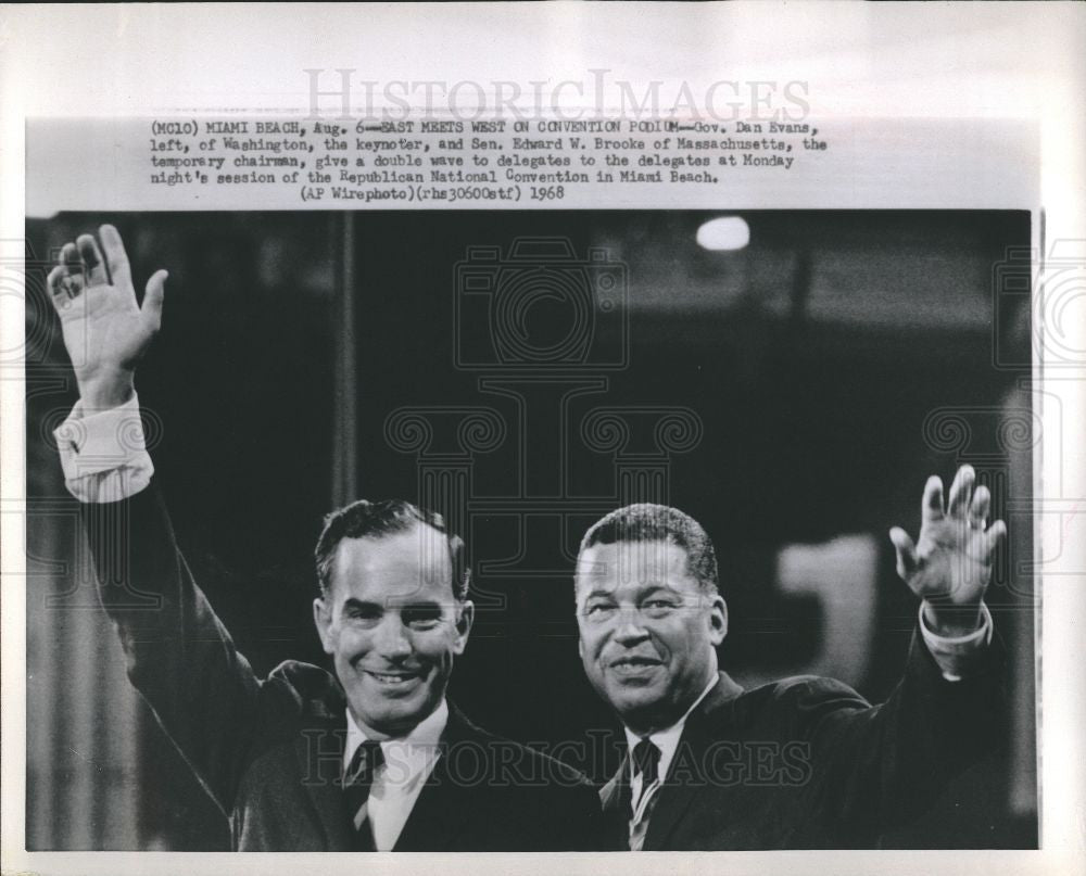 1968 Press Photo Dan Evans Edward Brooke Republican - Historic Images