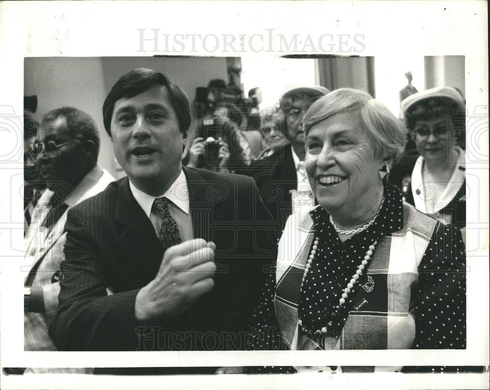 1986 Press Photo Martha Griffiths James Blanchard - Historic Images