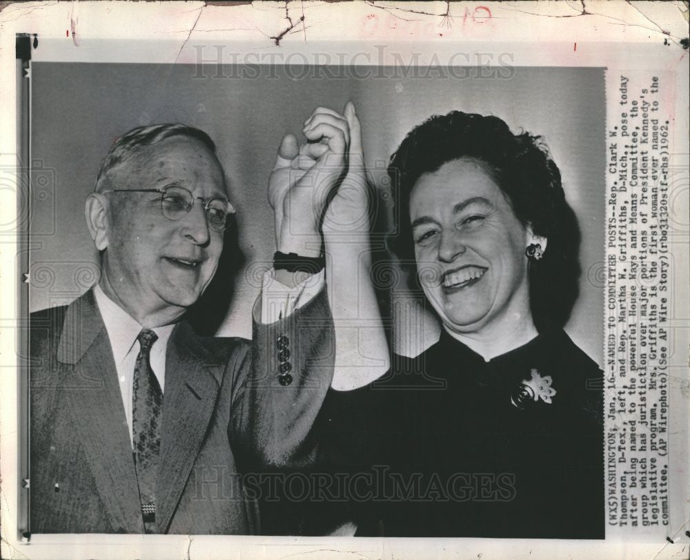 1990 Press Photo Clark W. Thompson Martha W. Griffiths, - Historic Images