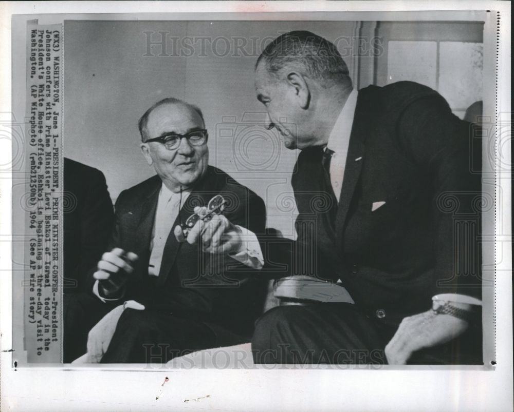1964 Press Photo President Johnson Prime Minister 1964 - Historic Images