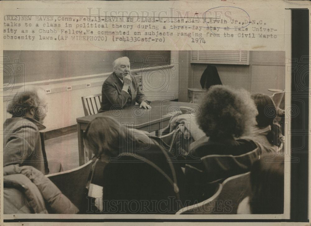 1974 Press Photo Sam Ervin  Democratic Senator - Historic Images