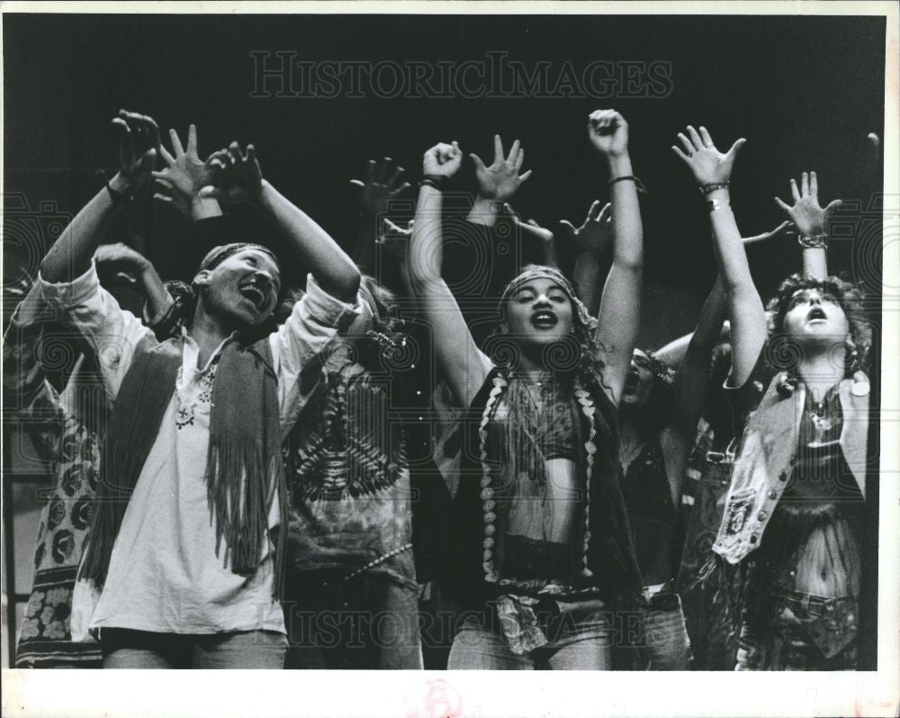 1991 Press Photo Fisher Theatre Hair musical - Historic Images