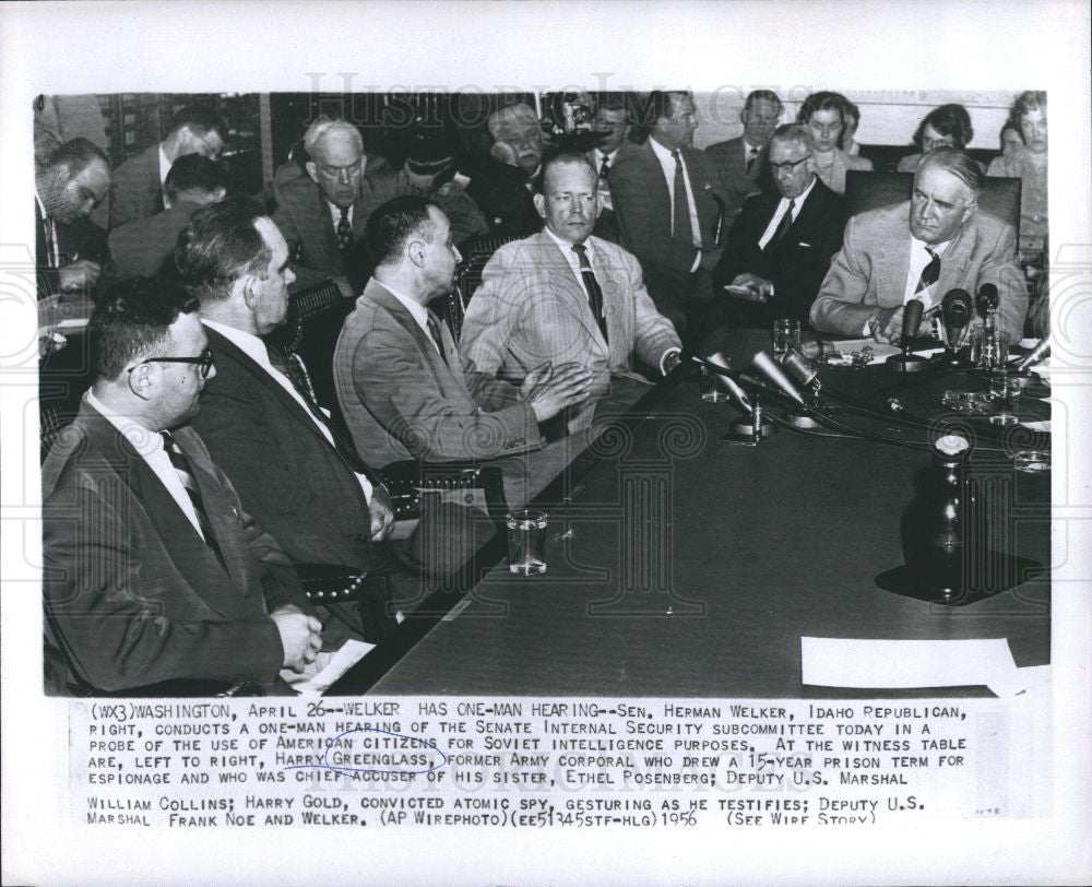 1956 Press Photo Senator Herman Walker spy hearing - Historic Images