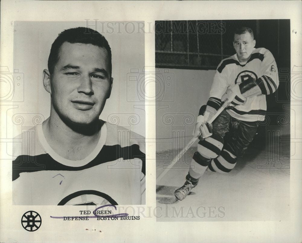 1969 Press Photo Ted Green Defense Boston Bruins NHL - Historic Images