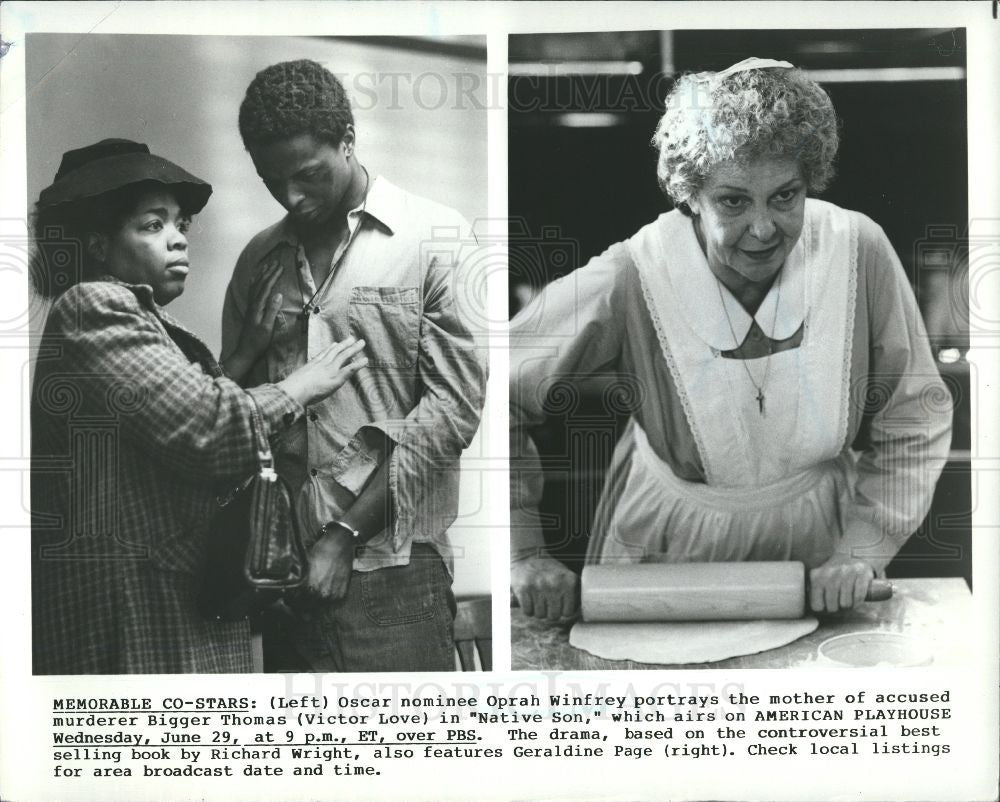 1988 Press Photo Oprah Winfrey Geraldine Page Wright - Historic Images