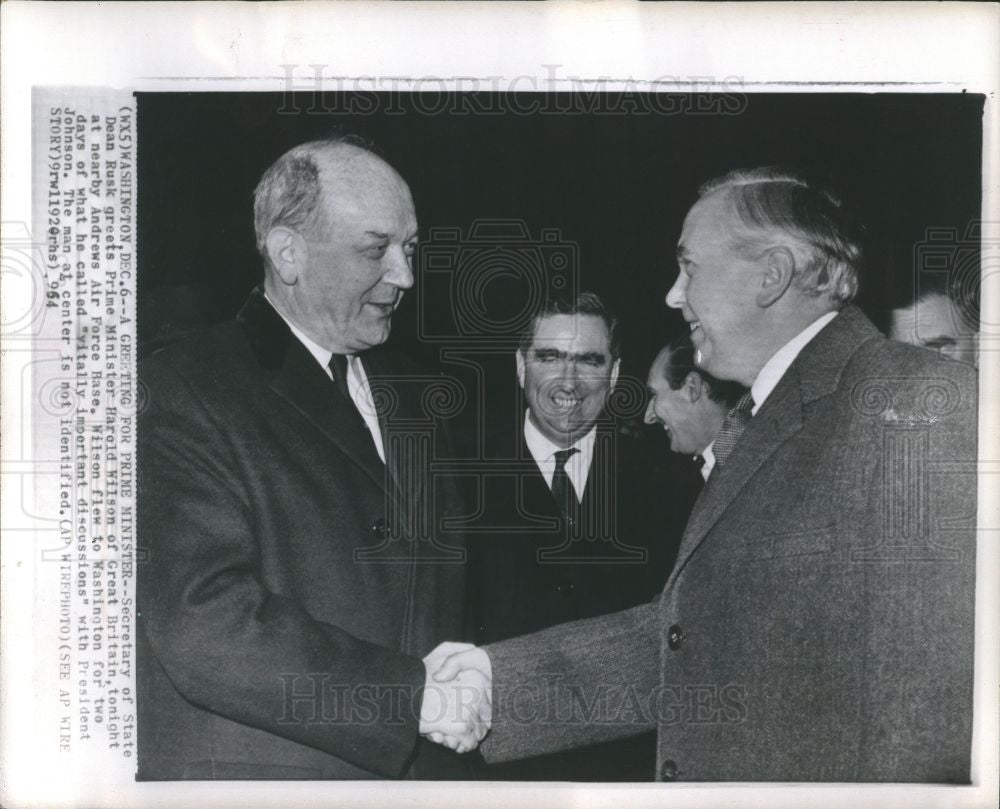 1964 Press Photo Dean Rusk U S. Secretary of States - Historic Images