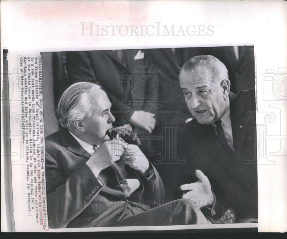 1966 Press Photo Harold Wilson Prime Minister U K. - Historic Images