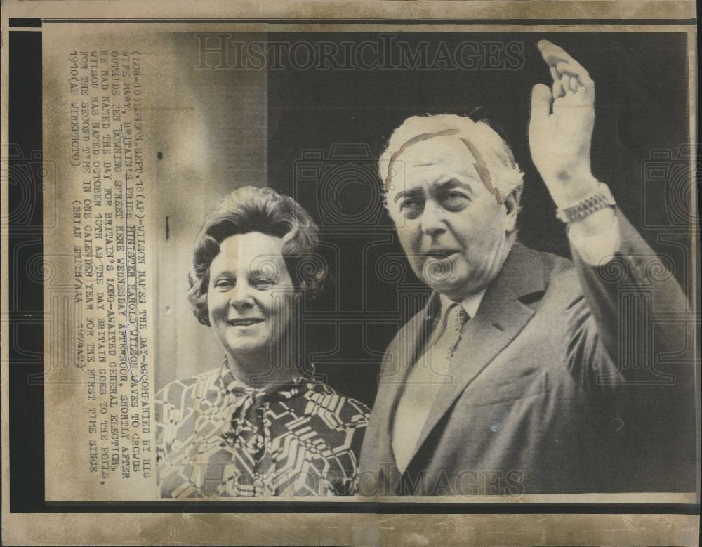 1974 Press Photo Harold Wilson Prime Minister U K. - Historic Images