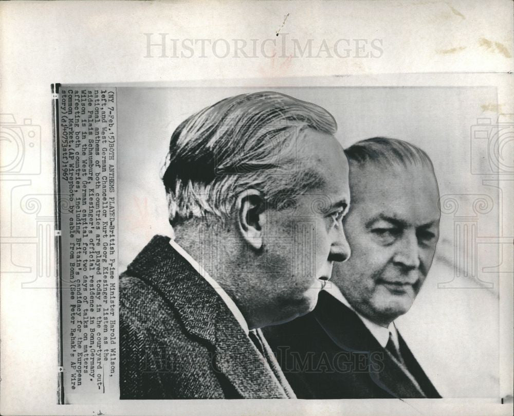 1967 Press Photo British Prime Minister Harold Wilson - Historic Images