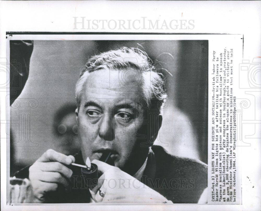 1963 Press Photo Harold Wilson Prime Minister U K. - Historic Images