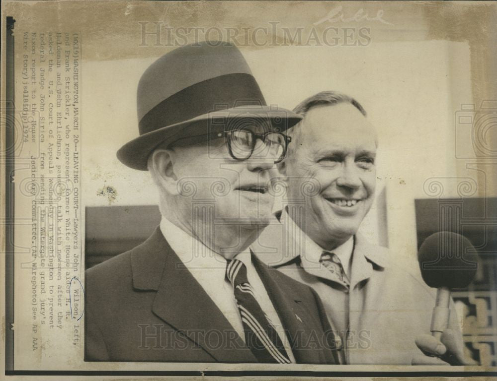 1974 Press Photo Watergate John Wilson Frank Strickler - Historic Images
