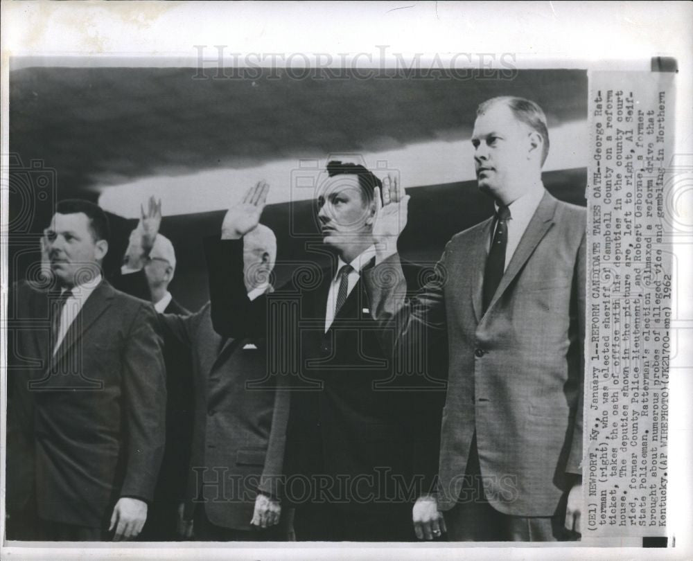 1962 Press Photo George Ratterman Kentucky sheriff - Historic Images