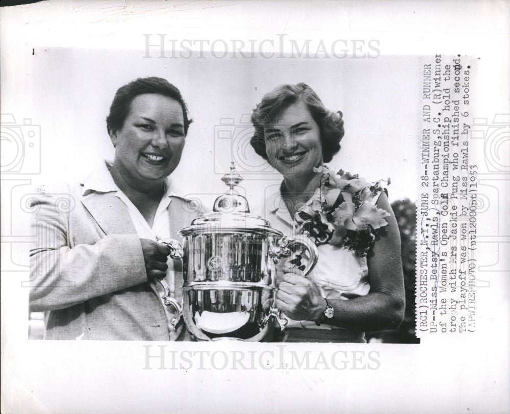 1953 Press Photo Betsy Rawls Jackie Pung Womens Open - Historic Images