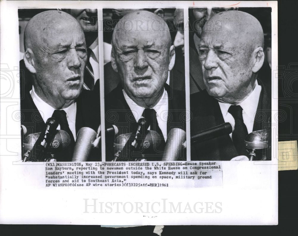 1961 Press Photo Sam Rayburn - Historic Images