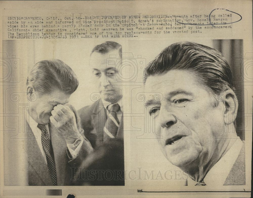 1973 Press Photo Ronald Reagan U.S President - Historic Images