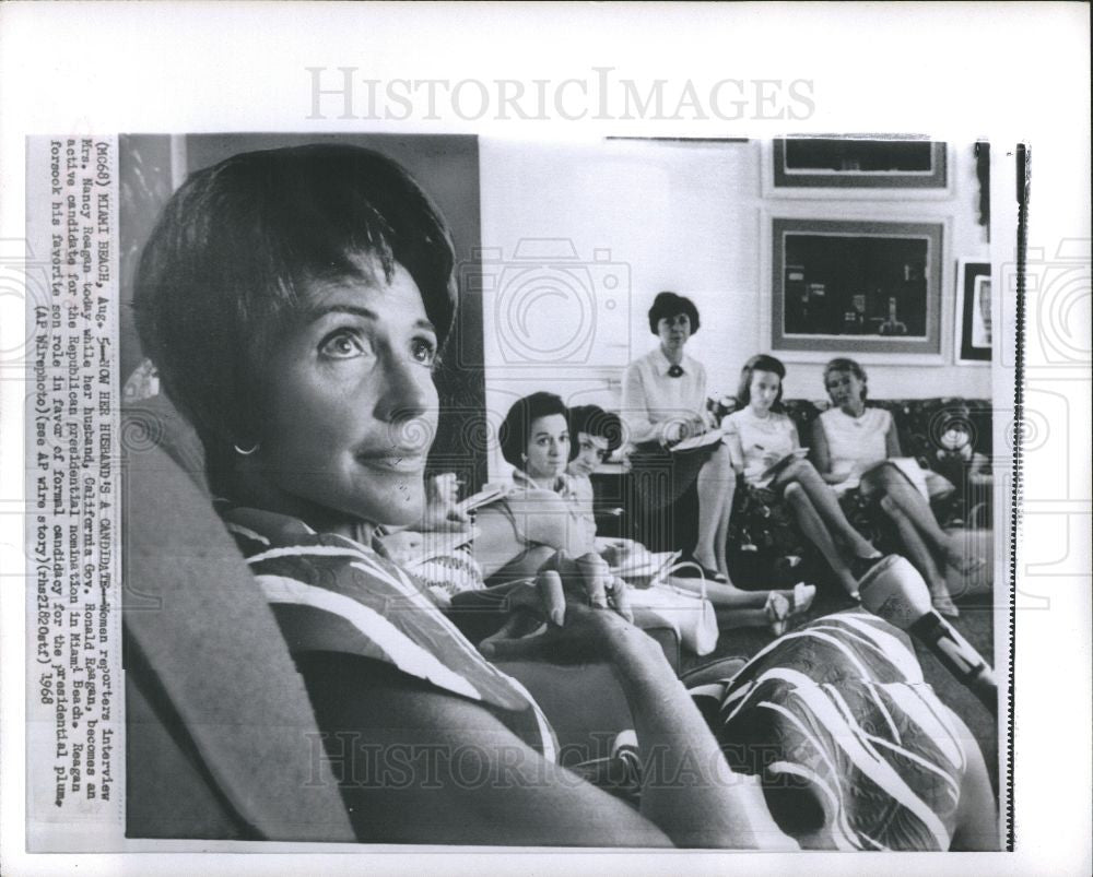 1968 Press Photo Nancy Reagan - Historic Images