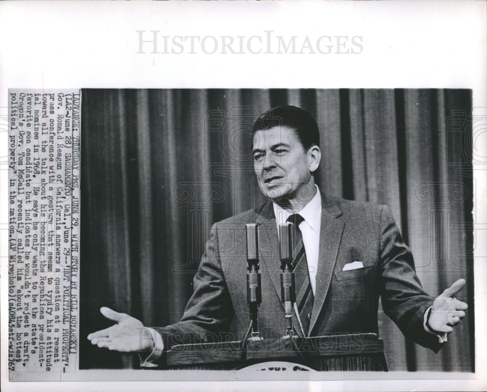 1967 Press Photo Gov. Ronald Reagan - Historic Images
