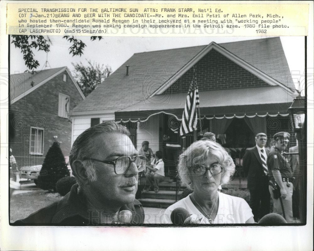 1980 Press Photo Mr. And Mrs. Emil Petri of Allen Park - Historic Images