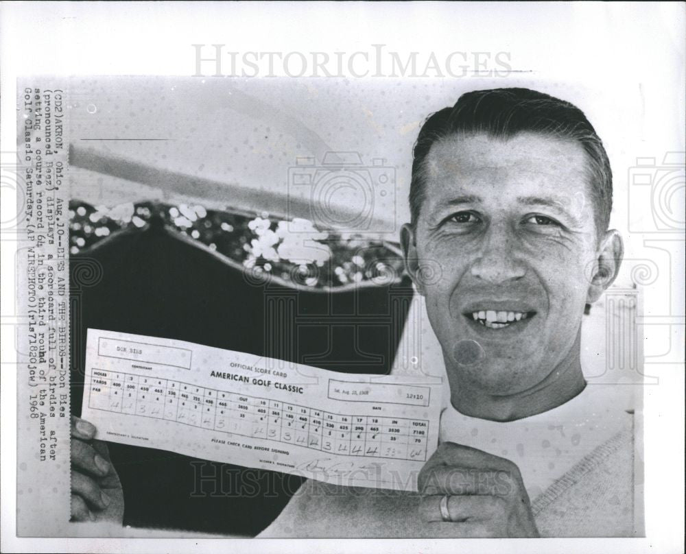 1968 Press Photo DON BIES A COURSE RECORD 64 - Historic Images