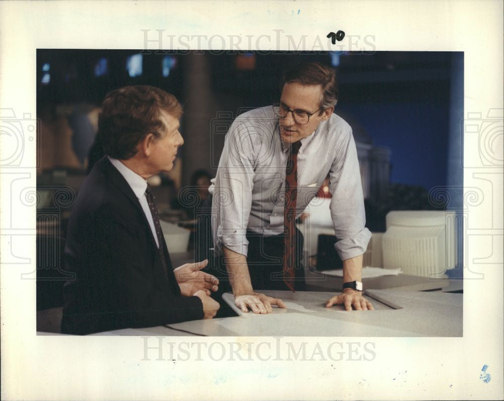 1992 Press Photo Tom Bettag Ted Koppel ABC Nightline - Historic Images