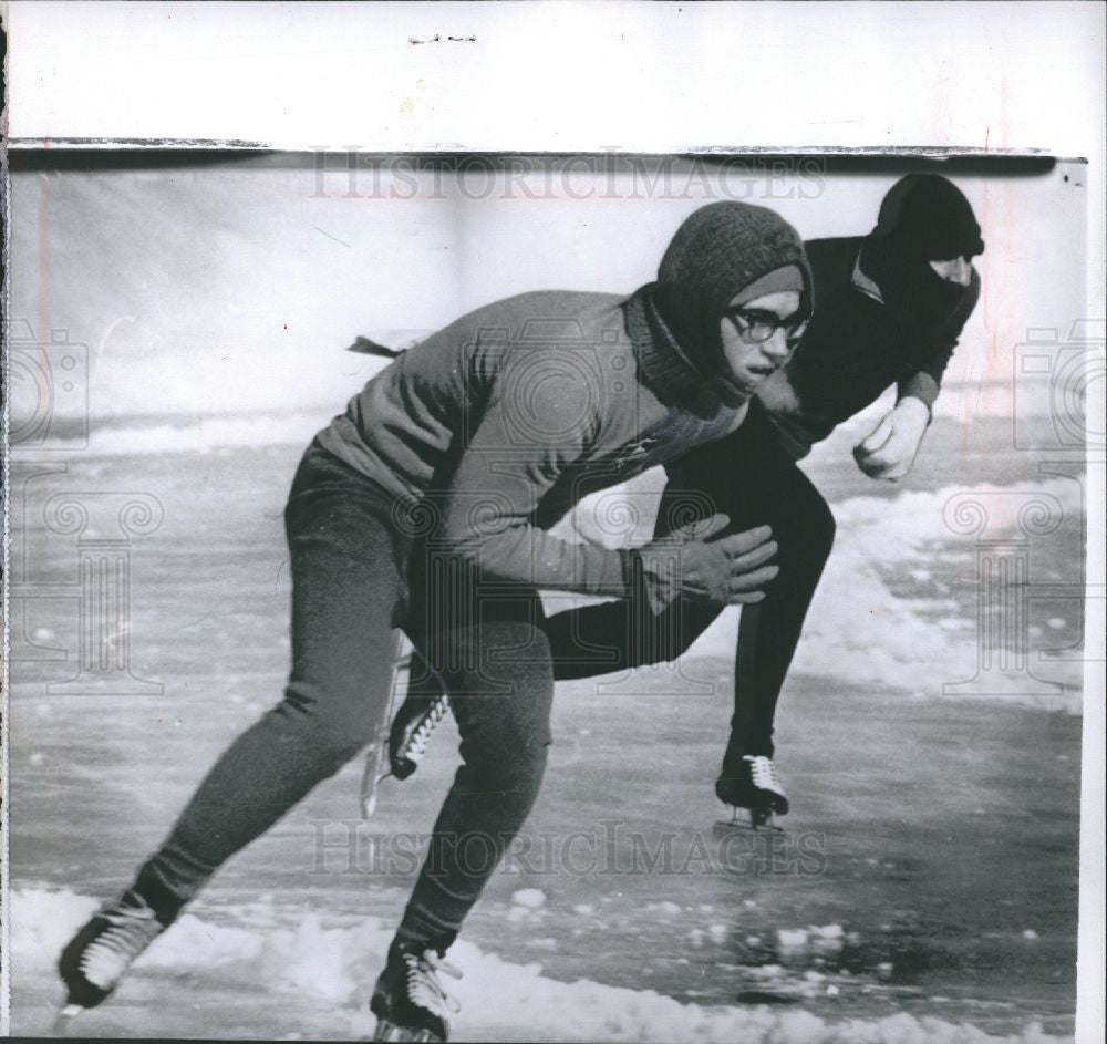 1965 Press Photo Eddie Bertrand speedskating - Historic Images