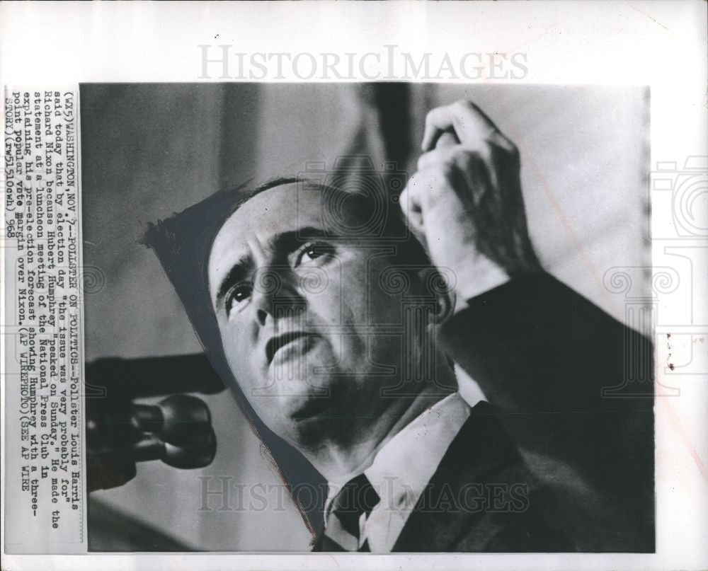 1968 Press Photo Pollster Louis Harris - Historic Images