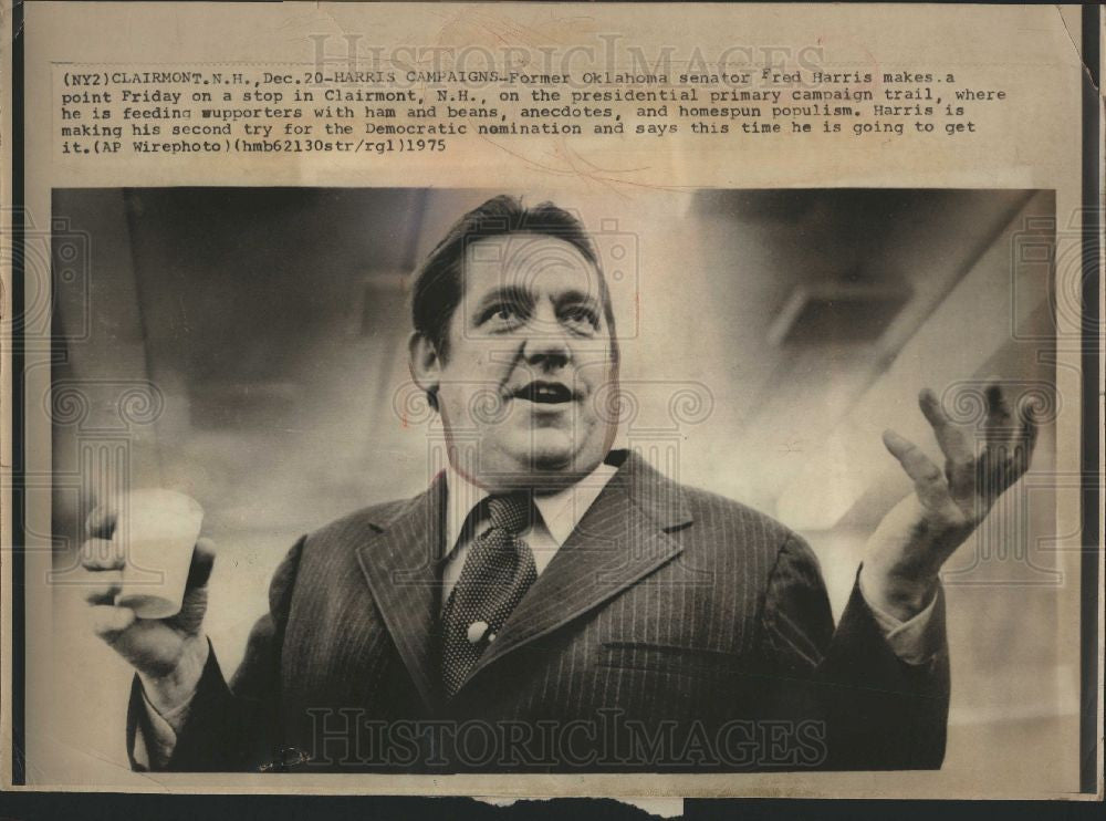 1976 Press Photo Fred Harris Clairmont Democrat - Historic Images
