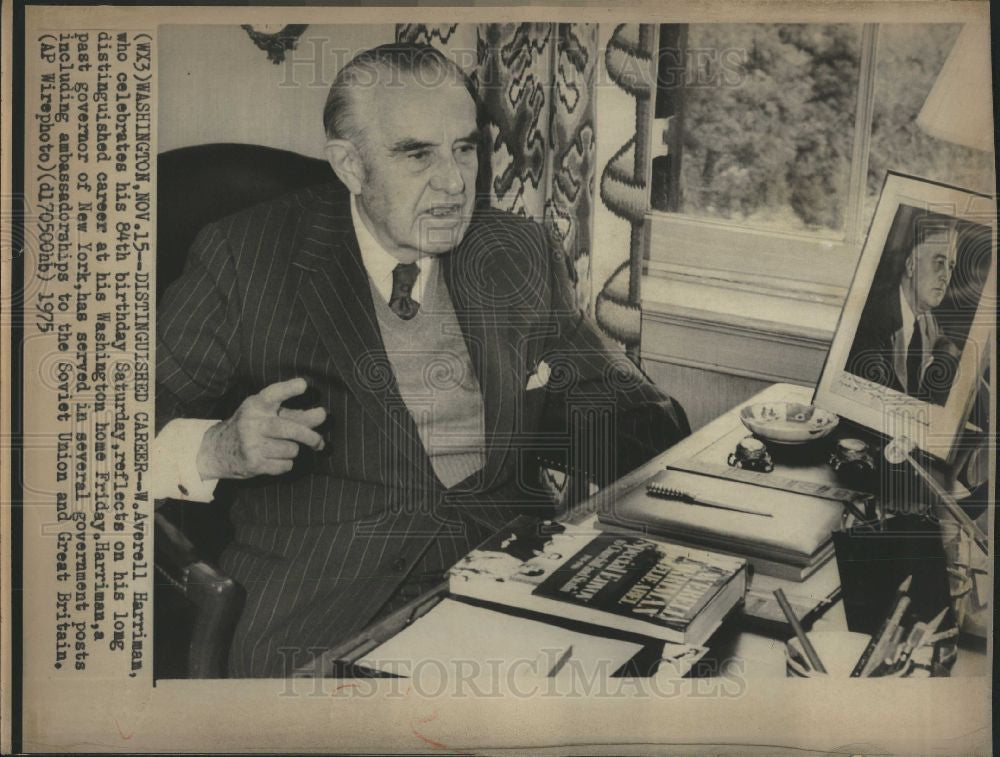 1975 Press Photo W.Averall Harriman Governor Birthday - Historic Images
