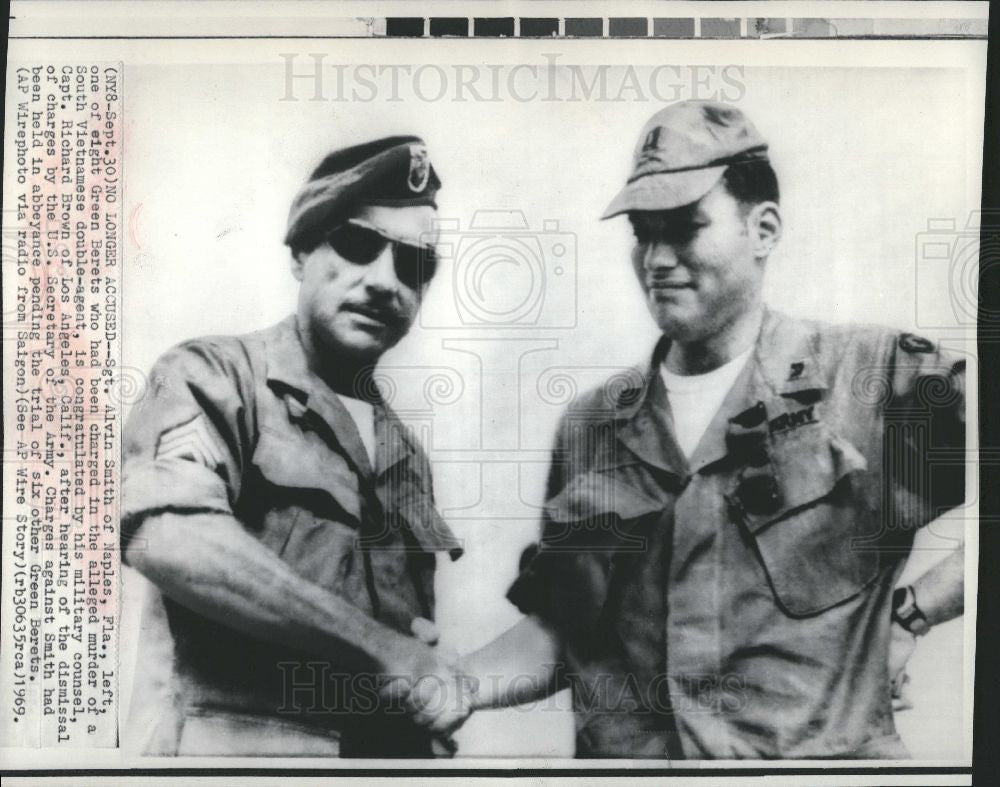 1969 Press Photo Alvin Smith Green Berets murder spy - Historic Images