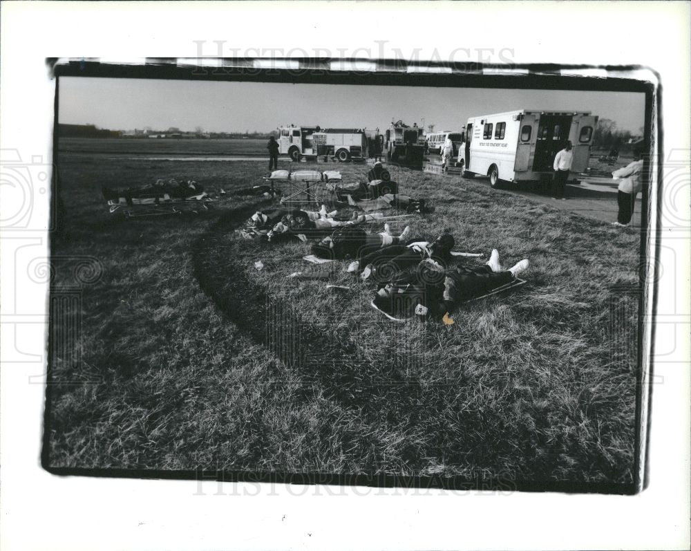 1990 Press Photo Disaster Drills - Historic Images