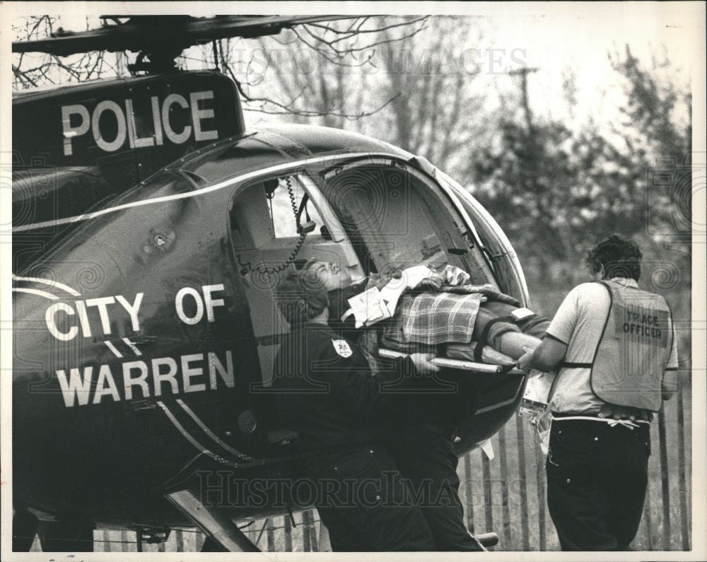 1989 Press Photo disaster drill police helicopter - Historic Images