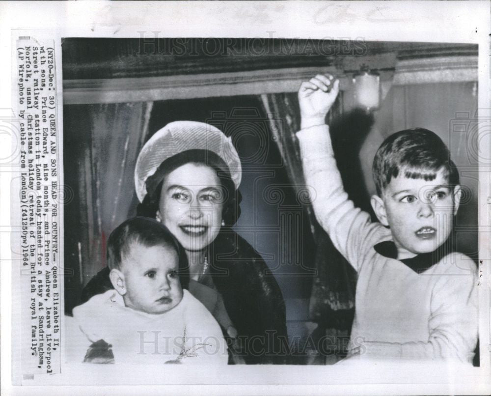 1964 Press Photo England Royal Family Elizabeth sons - Historic Images