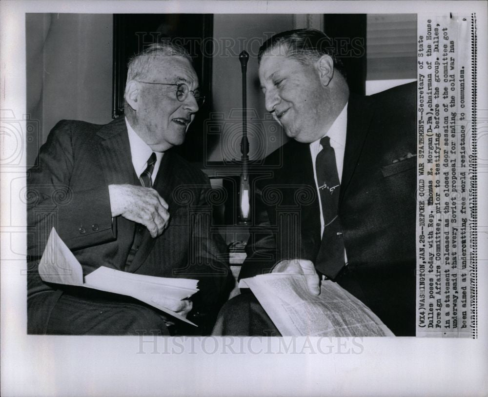 1959 Press Photo Dulles Thomas Morgan Foreign Affairs - Historic Images