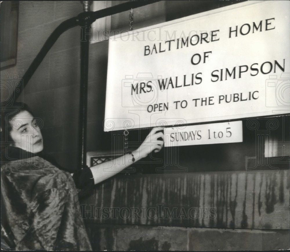 1937 Press Photo Wallis Simpson home public Baltimore - Historic Images