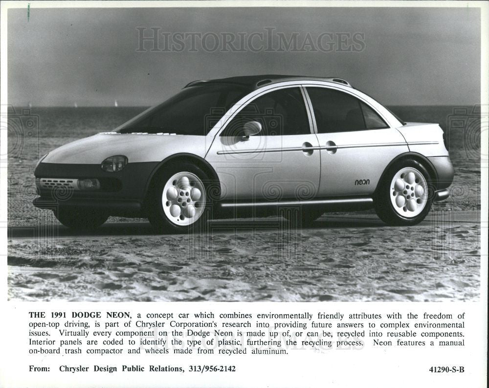 1991 Press Photo 1991 Dodge Neon Recyclable Auto - Historic Images