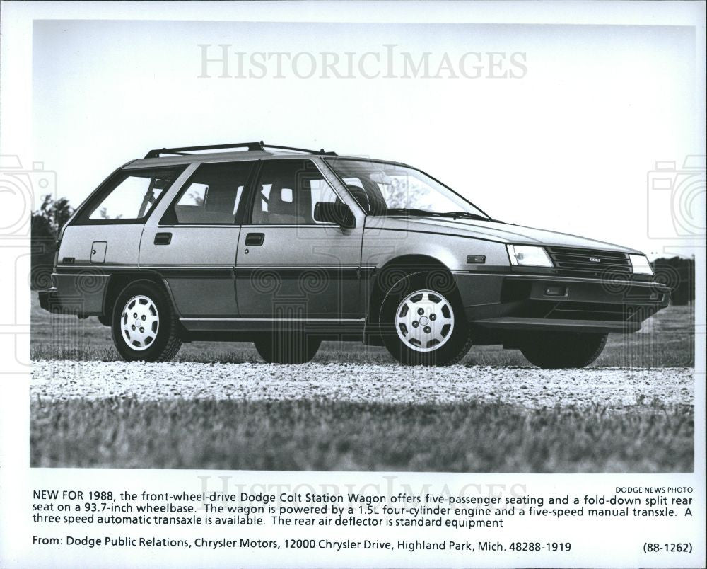1988 Press Photo Dodge Colt Station Wagon 1988 Cars Car - Historic Images