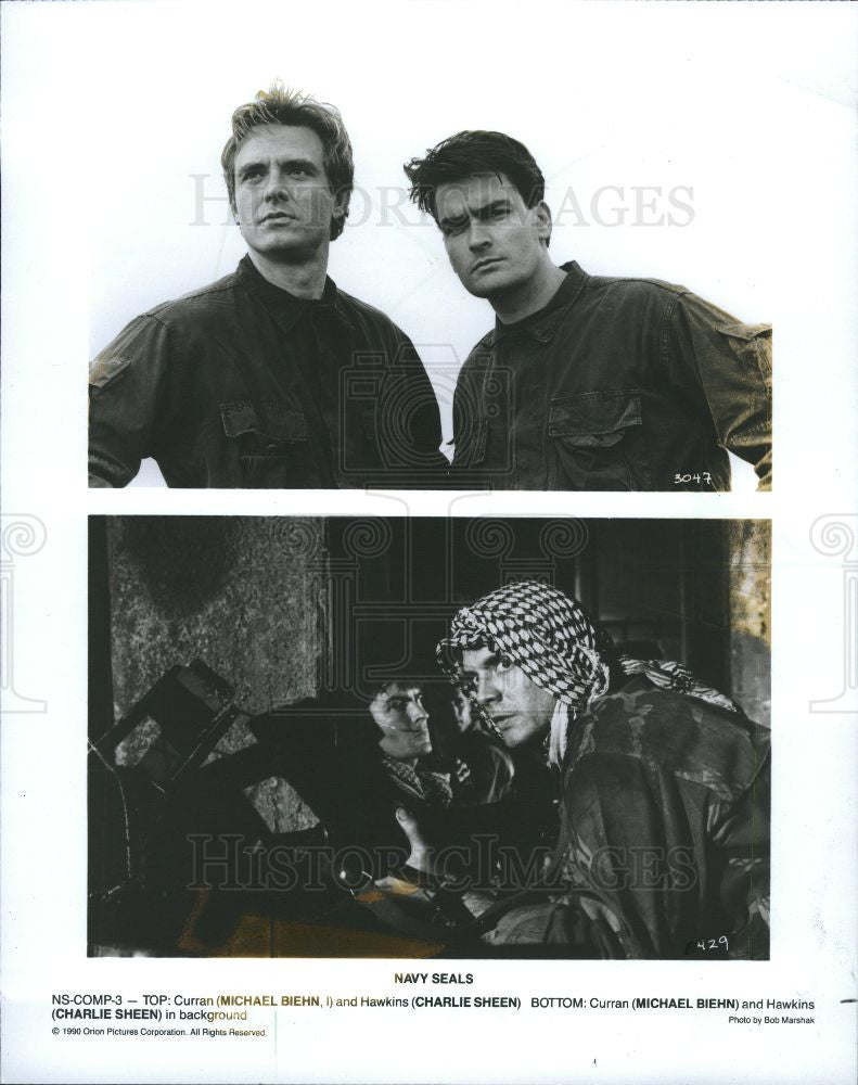 1990 Press Photo Charlie Sheen Actor - Historic Images